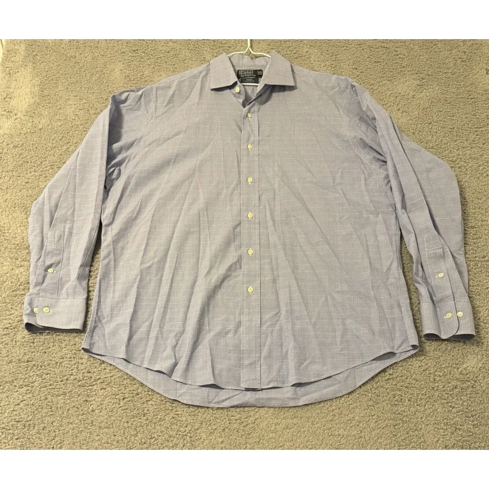 Polo Ralph Lauren Dress Shirt Men 17.5 34/35‎ Collar Regent Custom Fit